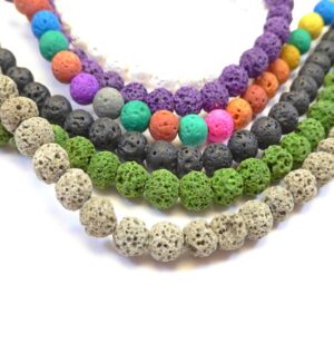 Λάβα στρογγυλή χάντρα 6mm/60 τεμ.