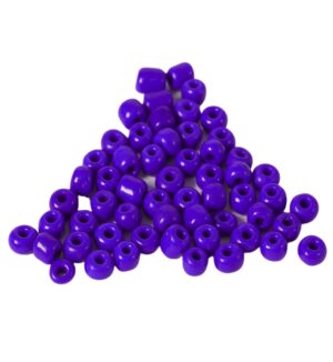 Γυάλινες χάντρες seed μπλέ opaque 4mm/18gr περίπου 200 χάντρες