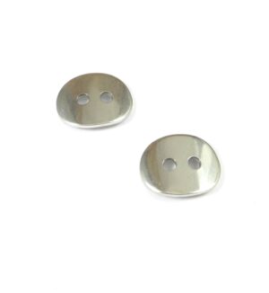 Kουμπί οβάλ ασημί ατσάλι μεταλλικό 14x10mm