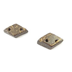 Ρόμβος κουμπί καρύδα καφέ 15-20x9.5-12mm