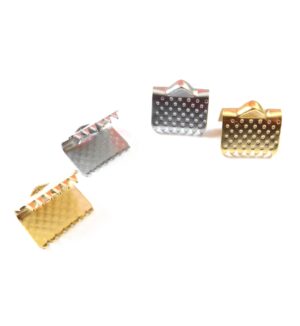 Ακροδέκτης σκαλιστός ατσάλι 10x9.5mm για κορδόνι πλακέ 10mm