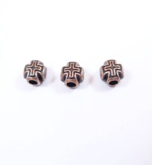 Σταυρός χάλκινη μικρή μεταλλική χάντρα 6×6mm