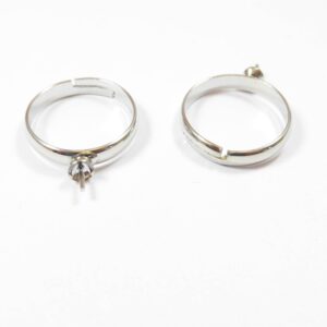 Βάση δαχτυλιδιού με καρφί χαλκός ασημί 17mm/4mm