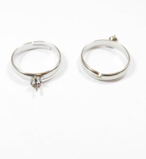 Βάση δαχτυλιδιού με καρφί χαλκός ασημί 17mm/4mm
