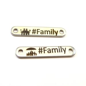 Ταυτότητα Family με σχέδιο ασημί μεταλλική ατσάλι 40×7mm