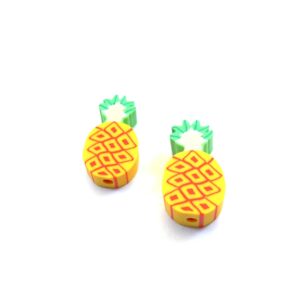 Ανανάς fimo κίτρινη χάντρα 16~19x8~10mm/10τμχ