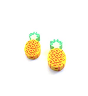 Ανανάς fimo κίτρινη χάντρα 16~19x8~10mm/10τμχ