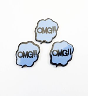 OMG γαλάζιο plexiglass καμπουσόν 21x22mm