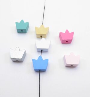 Κορώνα πλακέ ξύλινη χάντρα 13x17mm