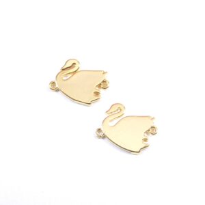 Κύκνος χρυσό μεταλλικό σύνδεσμος 12x14mm