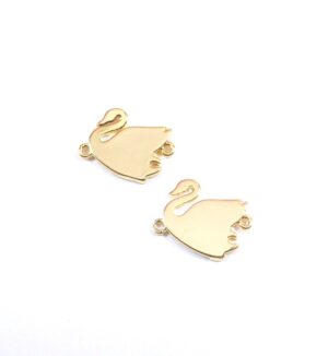 Κύκνος χρυσό μεταλλικό σύνδεσμος 12x14mm