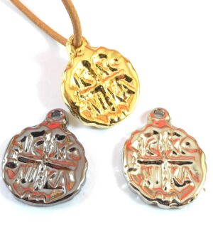 Φυλαχτό Ιησούς Χριστός Νικά μεταλλικό 14K κρεμαστό 27x22mm