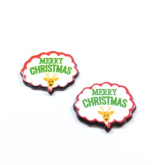 Merry Christmas με τάρανδο plexiglass καμπουσόν 22x29mm