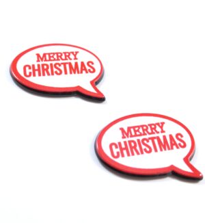 Merry Christmas λευκό-κόκκινο plexiglass καμπουσόν 21x28.5mm