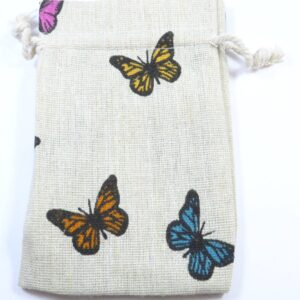 Πουγκί συσκευασία λινό με πεταλούδες 14x10cm/50 τμχ