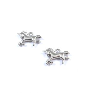 Μονόκερος ασημί ακρυλικό κρεμαστό 19x11mm