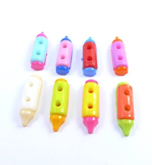 Μολύβι δίχρωμο ακρυλικό κουμπί 20x6.5mm/mix 10τχμ