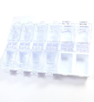 Κουτί αποθήκευσης λευκό για nail art με 12 θήκες 130x75mm
