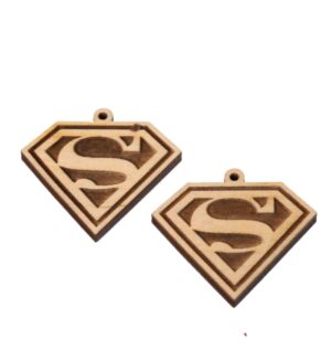 Superman ξύλινο κρεμαστό 32x36mm