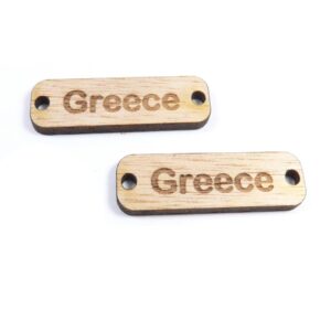 Ταυτότητα «Greece» φυσικό ξύλινη σύνδεσμος 33x10mm