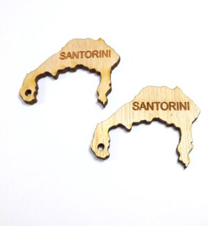 Santorini κρεμαστό ξύλινο 27x38mm/10 τμχ