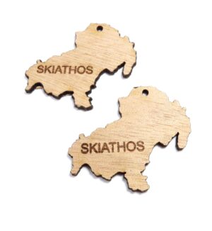 Skiathos κρεμαστό ξύλινο 34.5x42mm/10 τμχ