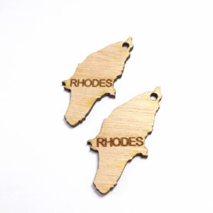 Rhodes κρεμαστό ξύλινο 39x21mm/10 τμχ