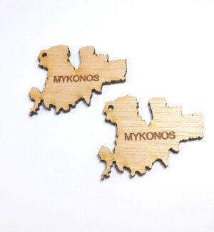 Mykonos κρεμαστό ξύλινο 33x42mm/10 τμχ