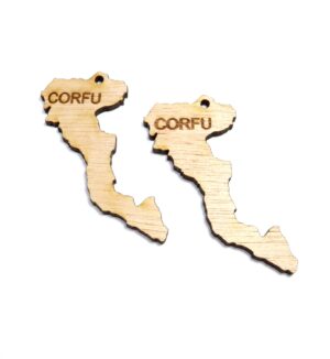 Corfu κρεμαστό ξύλινο 42x27mm/10 τμχ