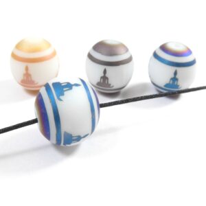 Χάντρα Yoga frosted στρογγυλή γυάλινη 10mm