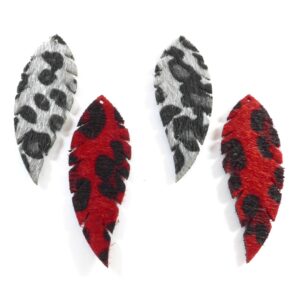Φύλλο animal-print από συνθετικό δέρμα κρεμαστό 54x20mm