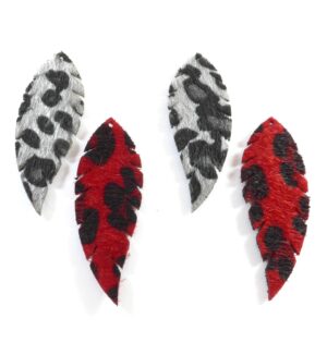 Φύλλο animal-print από συνθετικό δέρμα κρεμαστό 54x20mm