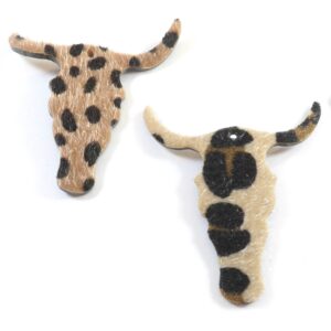 Ταύρος animal-print από συνθετικό δέρμα κρεμαστό 52x52mm