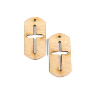 Σταυρός ταυτότητα ξύλινη κρεμαστή 40x20mm