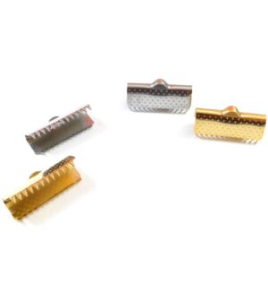 Ακροδέκτης σκαλιστός ατσάλι 20x9mm για κορδόνι πλακέ 20mm