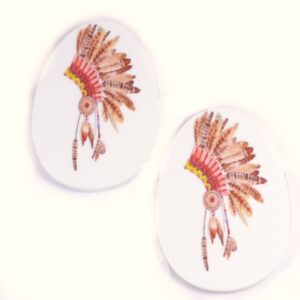 Αυγό με Ινδιάνο σε λευκό plexiglass κρεμαστό 58x44mm