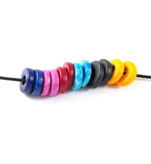 Ροδέλα λεπτή μακαρόνι κεραμική χάντρα 9x2.3mm/14.10gr περίπου 100 χάντρες