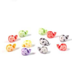Φάλαινα μικρή ακρυλική χάντρα 6x10mm/mix χρωμάτων 50 χάντρες