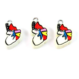 Μονόκερος πολύχρωμος fimo πυλός κρεμαστό 16.5x14mm