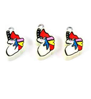 Μονόκερος πολύχρωμος fimo πυλός κρεμαστό 16.5x14mm