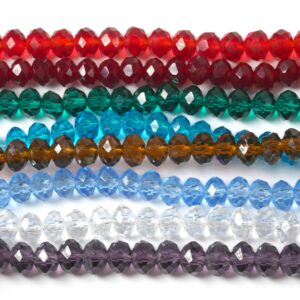 Xάντρα γυάλινη πολυπλευρική ημιδιάφανη 4x3mm/κλωστή 140 χάντρες
