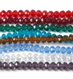 Xάντρα γυάλινη πολυπλευρική ημιδιάφανη 4x3mm/κλωστή 140 χάντρες