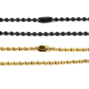Αλυσίδα μπίλια ατσάλι με κούμπωμα 2.4mm μήκος 60cm