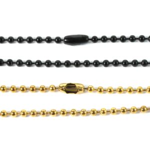 Αλυσίδα μπίλια ατσάλι με κούμπωμα 2.4mm μήκος 60cm