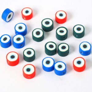 Ματάκι fimo πυλός πλακέ χάντρα 10.5x5mm/10 τμχ