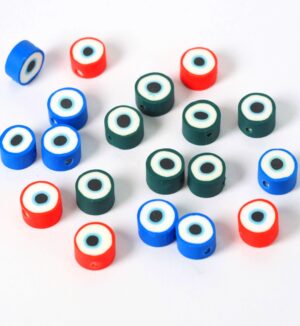 Ματάκι fimo πυλός πλακέ χάντρα 10.5x5mm/10 τμχ