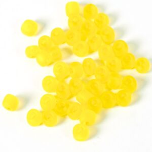 Γυάλινες χάντρες seed κίτρινο frosted 4mm/18gr περίπου 200 χάντρες