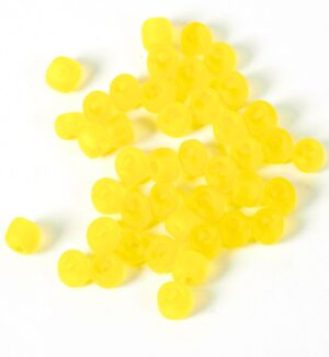 Γυάλινες χάντρες seed κίτρινο frosted 4mm/18gr περίπου 200 χάντρες