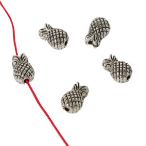 Ανανάς ασημί αντικέ μεταλλική χάντρα 12.5x8.5mm