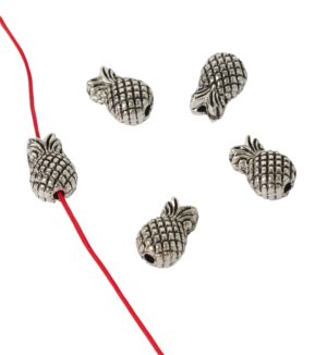 Ανανάς ασημί αντικέ μεταλλική χάντρα 12.5x8.5mm
